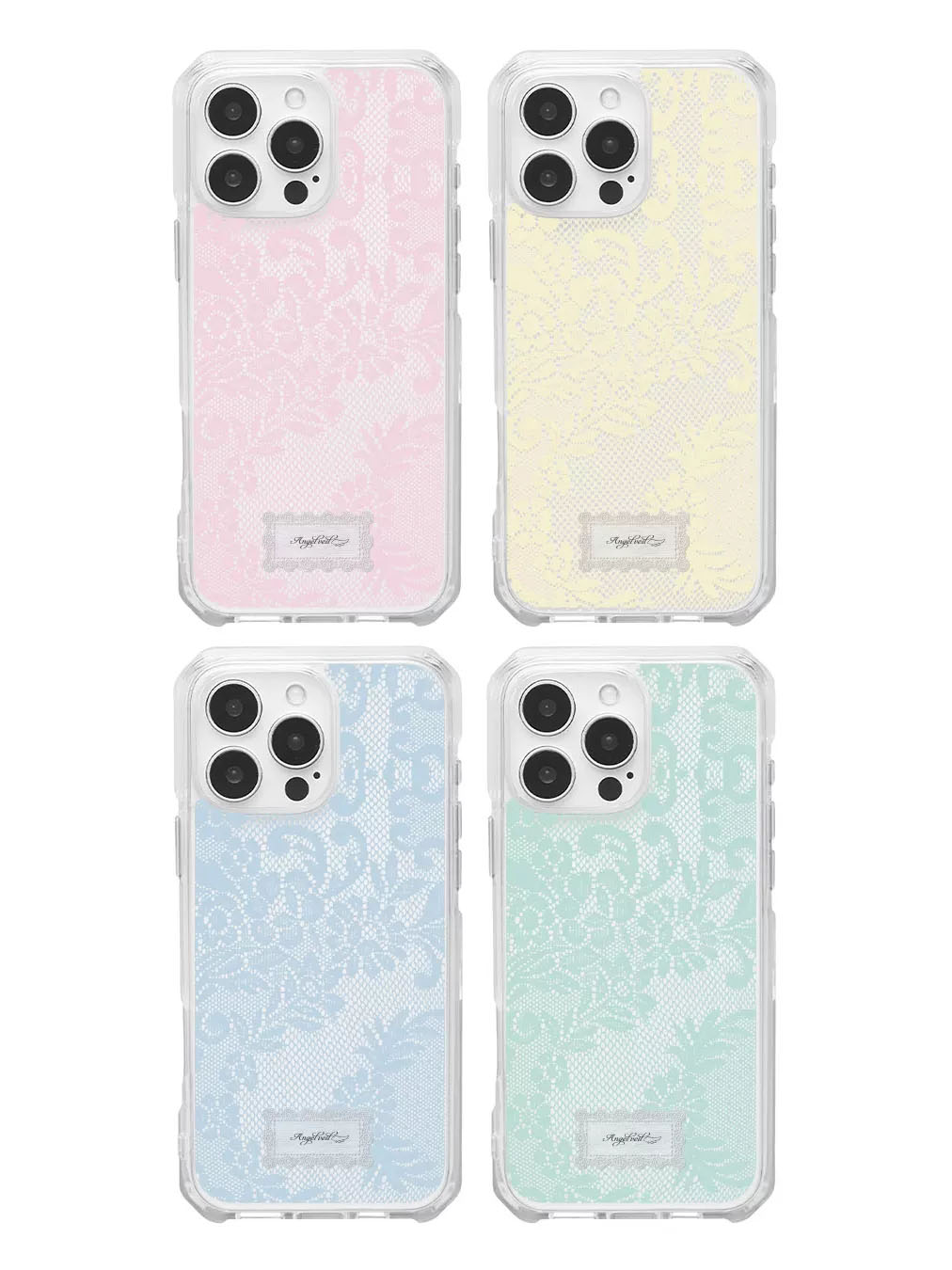 Phone Cases Girly - Funda Transparente Coreana de Encaje de