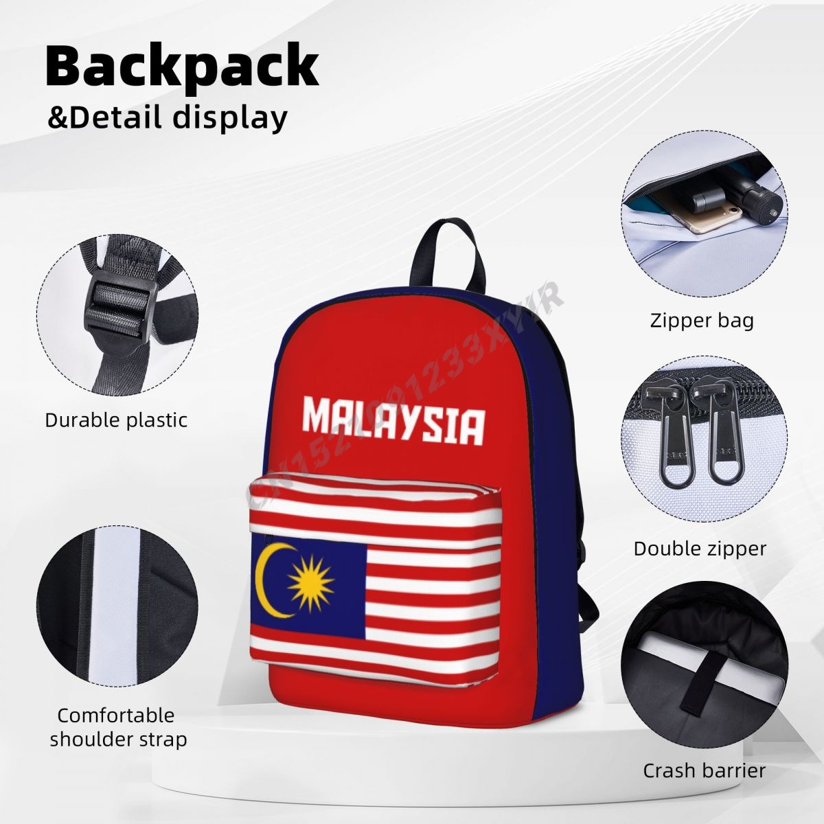 Mochila Unisex con bandera de  - Phone Cases Malaysia reseña y precio